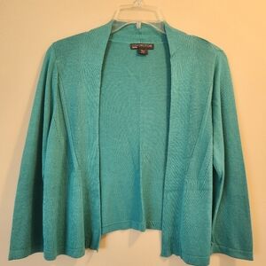 Covington Women's Open-Front Teal Cardigan Sweater MP